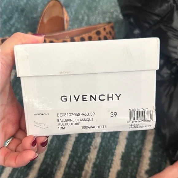 Givenchy Leopard Print Pointed Toe Flats in Tan and Brown - Picture 2 of 8